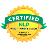 Certified NLP Practitioner and Coach badge — Auspicium and Transformation Academy